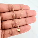 Set Cadena Veneciana + Dije Corazon / 1.1 g / 15 3/4 in Oro Amarillo 18K