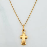 Set Cadena Veneciana + Dije Cruz / 1,1gr / 17 3/4 in Oro Amarillo 18K