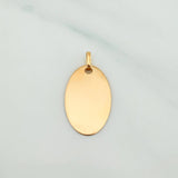 Oval Plaque Pendant 1.2 g / 1 in 18K Yellow Gold