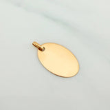 Dije Placa Ovalada 1.2 g / 1 in Oro Amarillo 18K