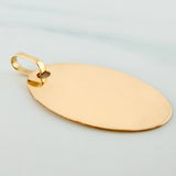 Oval Plaque Pendant 1.2 g / 1 in 18K Yellow Gold
