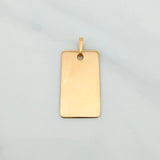 Dije Placa Rectangular 1.45 g / 1 in Oro Amarillo 18K
