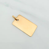 Dije Placa Rectangular 1.45 g / 1 in Oro Amarillo 18K