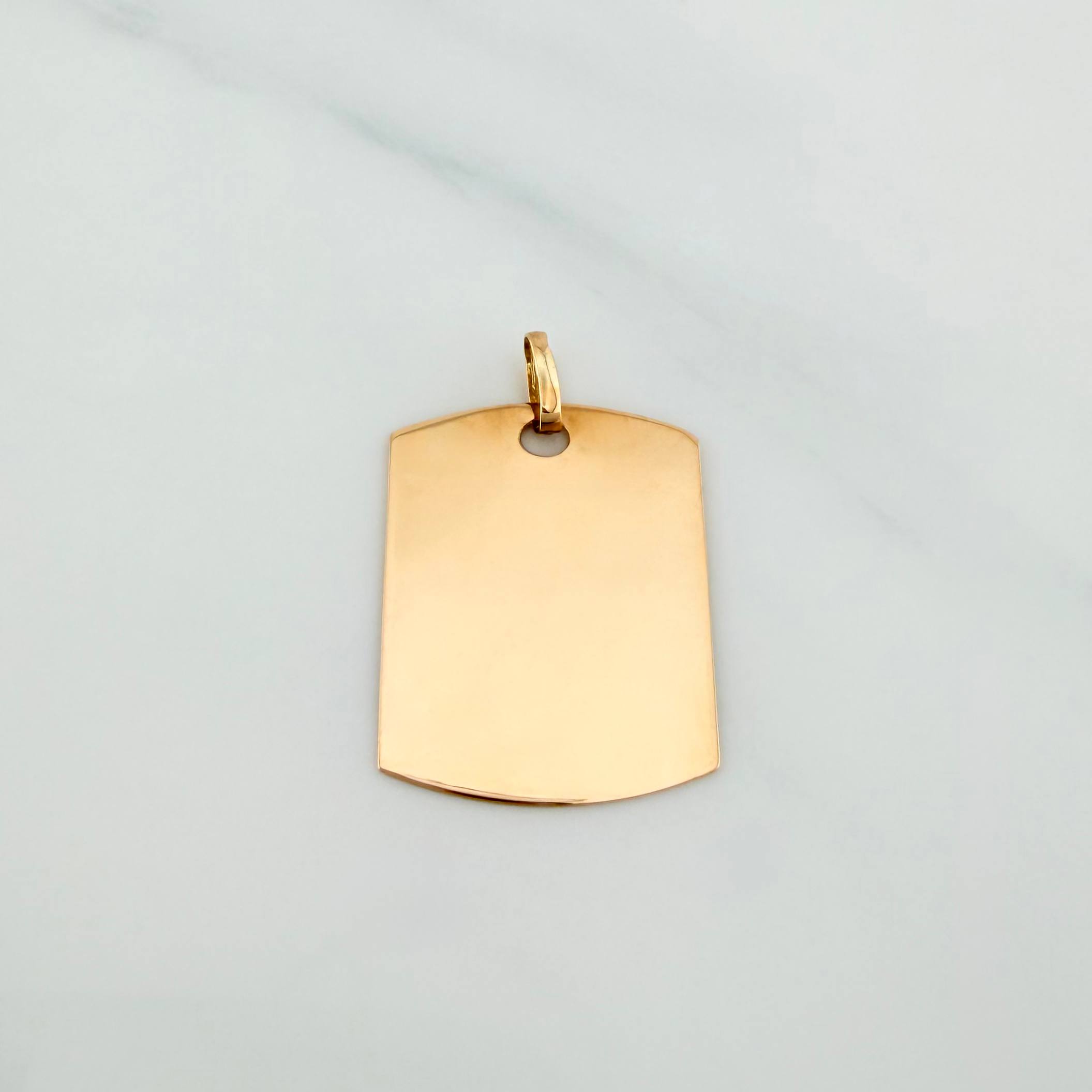 Oval Rectangular Pendant Plate 1.85 g / 1 in Yellow Gold 18K