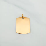 Oval Rectangular Pendant Plate 1.85 g / 1 in Yellow Gold 18K