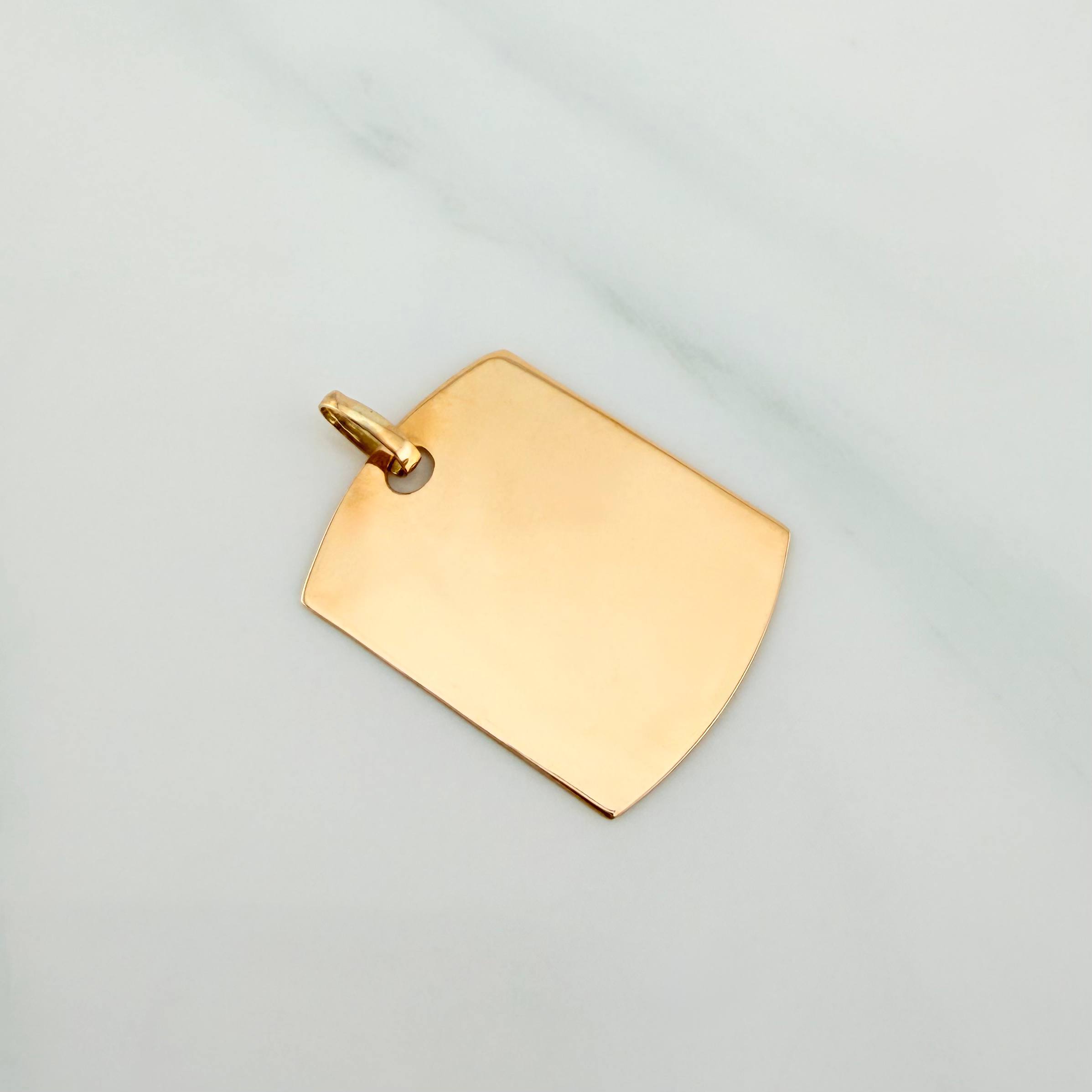 Oval Rectangular Pendant Plate 1.85 g / 1 in Yellow Gold 18K