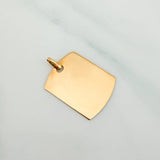 Oval Rectangular Pendant Plate 1.85 g / 1 in Yellow Gold 18K