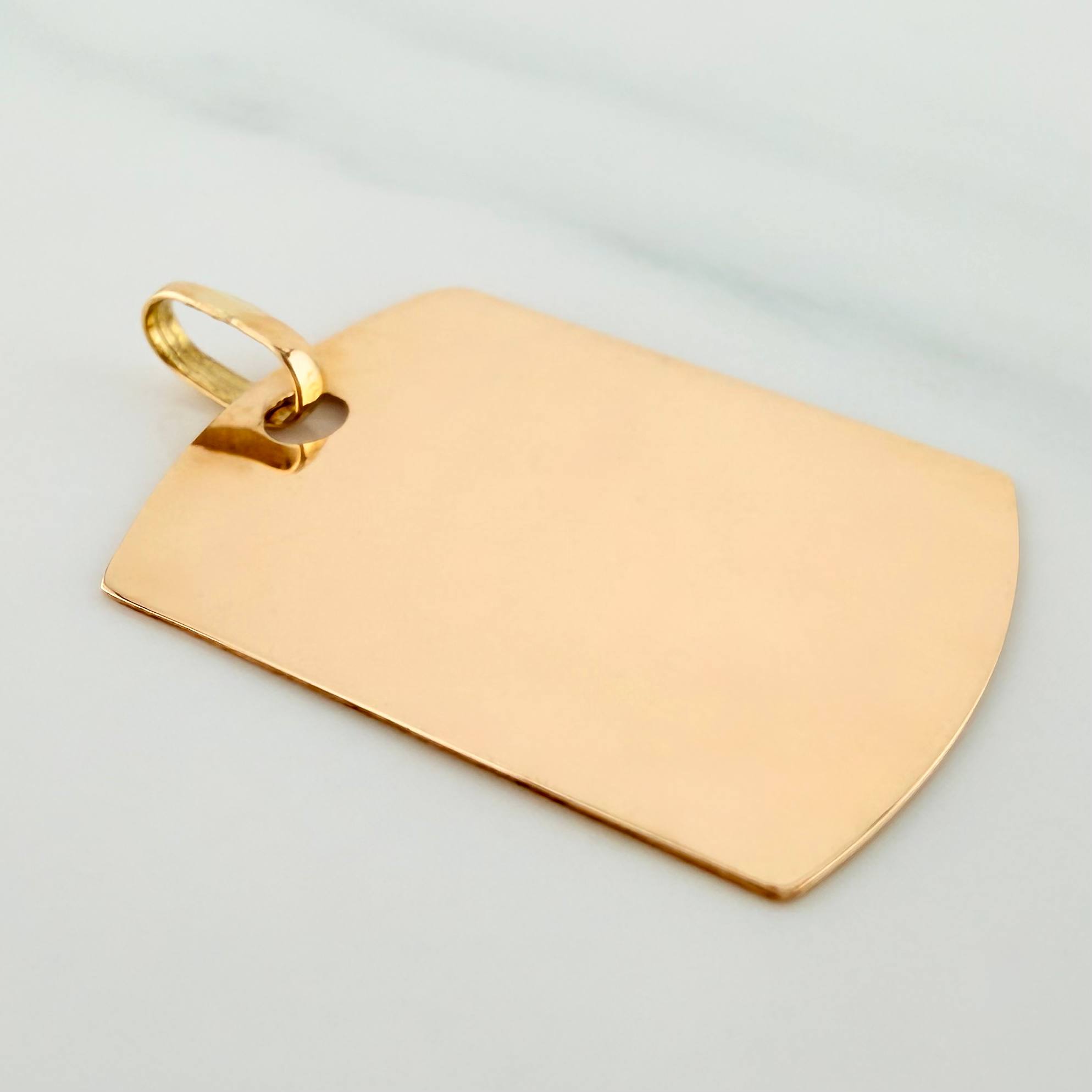 Oval Rectangular Pendant Plate 1.85 g / 1 in Yellow Gold 18K