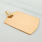 Oval Rectangular Pendant Plate 1.85 g / 1 in Yellow Gold 18K