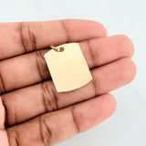 Oval Rectangular Pendant Plate 1.85 g / 1 in Yellow Gold 18K