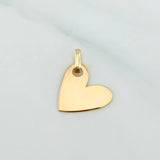 Heart Plaque Pendant 0.6 g / 1/2 in 18K Yellow Gold