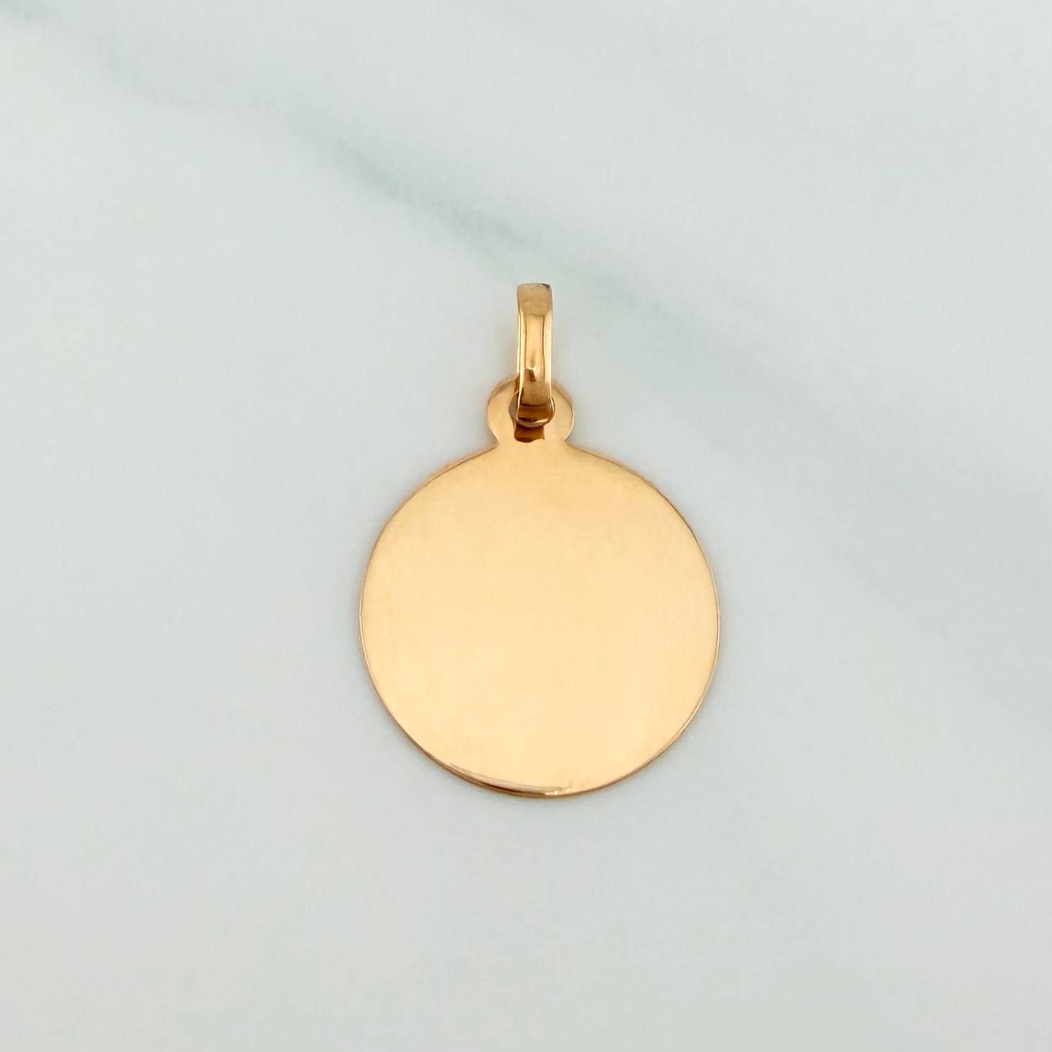Pendant Circular Plate 0.85 g / 3/4 in Yellow Gold 18K