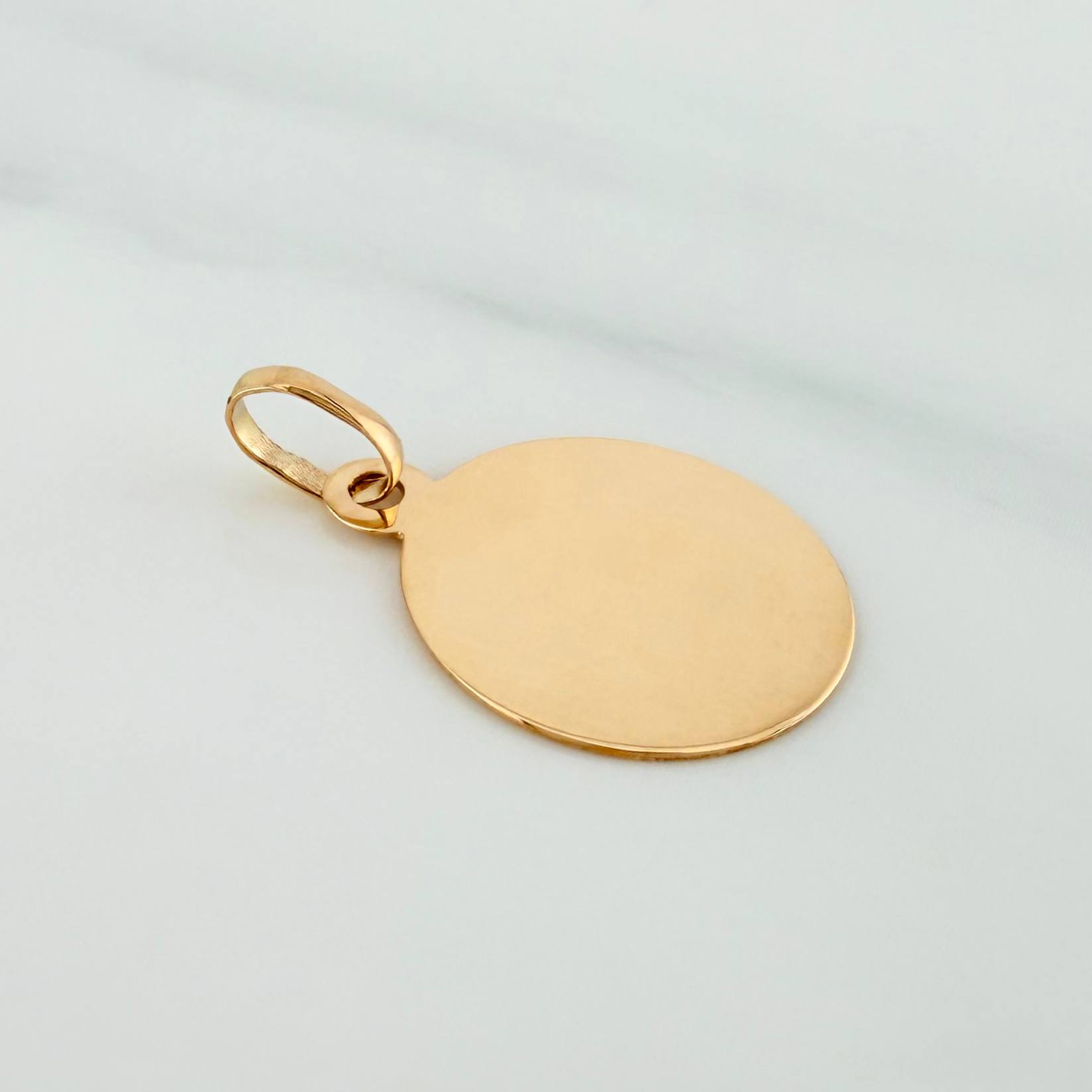 Pendant Circular Plate 0.8 g / 3/4 in Yellow Gold 18K