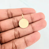 Pendant Circular Plate 0.8 g / 3/4 in Yellow Gold 18K