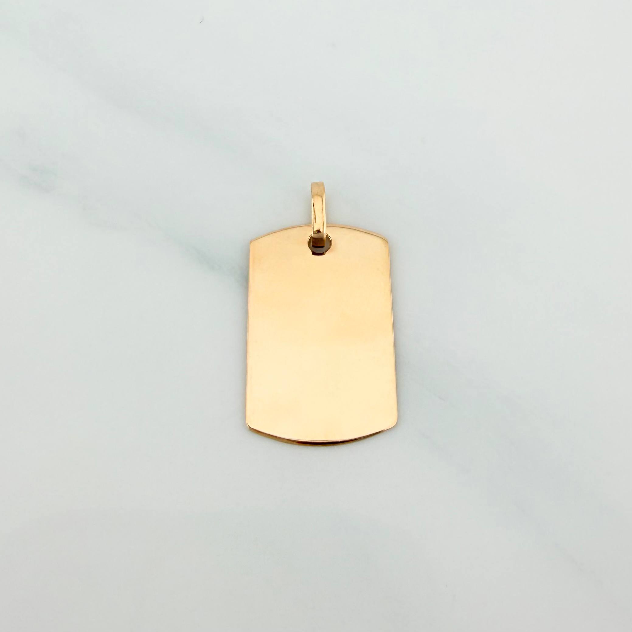 Dije Placa Rectangular Ovalada 1.45 g / 1 in Oro Amarillo 18K