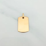 Dije Placa Rectangular Ovalada 1.45 g / 1 in Oro Amarillo 18K