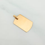 Dije Placa Rectangular Ovalada 1.45 g / 1 in Oro Amarillo 18K