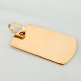 Dije Placa Rectangular Ovalada 1.45 g / 1 in Oro Amarillo 18K