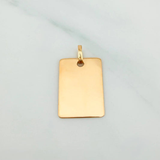 Dije Placa Rectangular 1.2 g / 1 in Oro Amarillo 18K