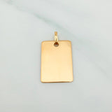 Rectangular Plate Pendant 1.2 g / 1 in 18K Yellow Gold