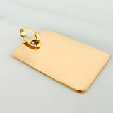 Rectangular Plate Pendant 1.2 g / 1 in 18K Yellow Gold