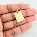 Rectangular Plate Pendant 1.2 g / 1 in 18K Yellow Gold