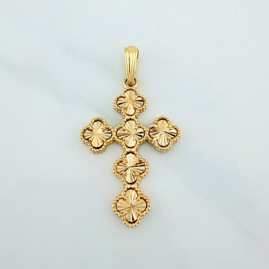 Dije Cruz Trebol 4.35 g / 1 1/2 in Oro Amarillo 18K