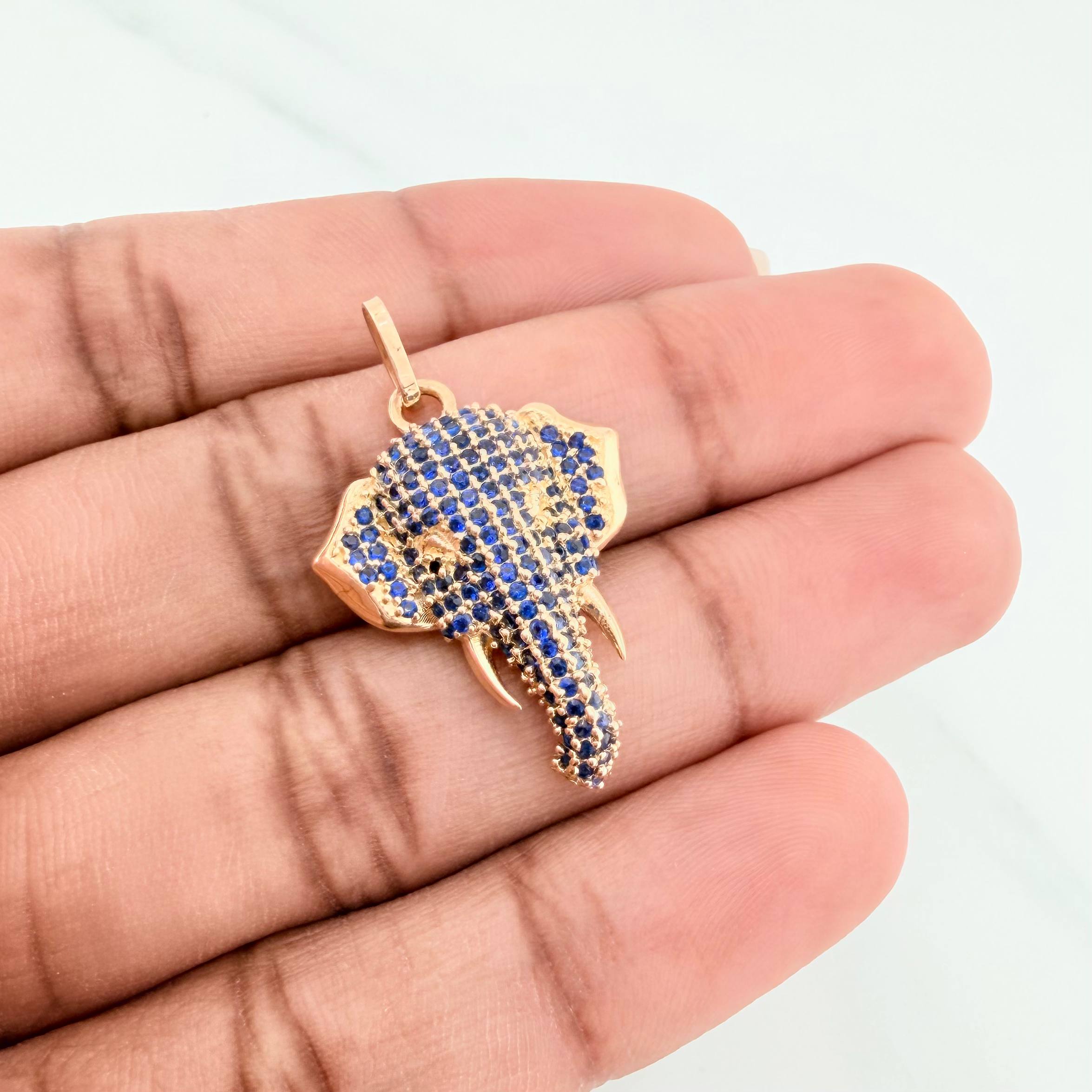 Dije Rostro Elefante 2.85 g / 1 1/4 in Oro Amarillo 18K