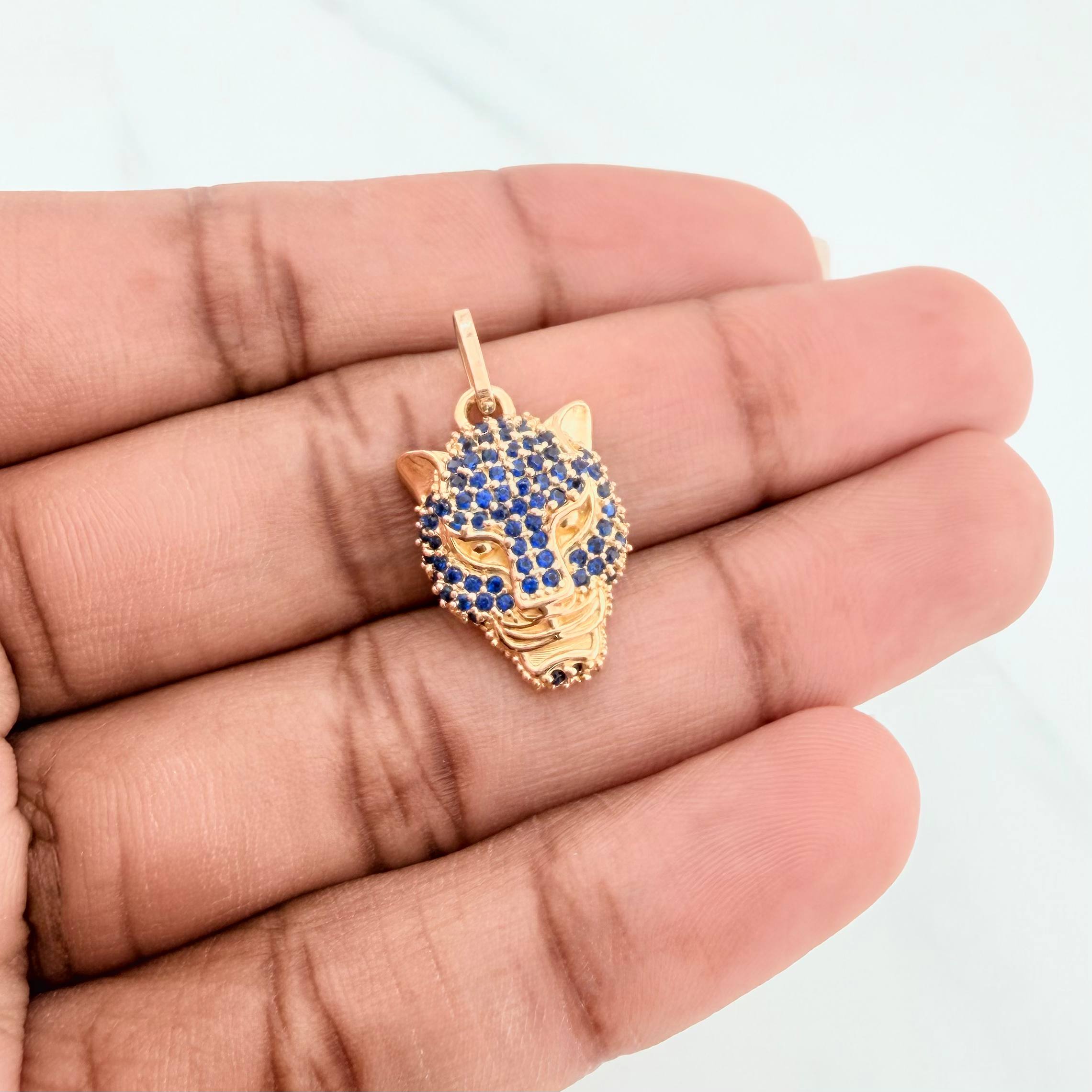 Pendant Panther Face 2.9 g / 1 in Yellow Gold 18K