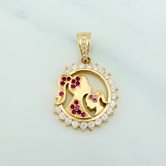 Dije Medalla Madre E Hija 3.25 g / 1 in Oro Amarillo 18K