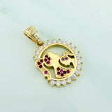 Pendant Medal Mother And Daughter 3.25 g / 1 in Yellow Gold 18K
