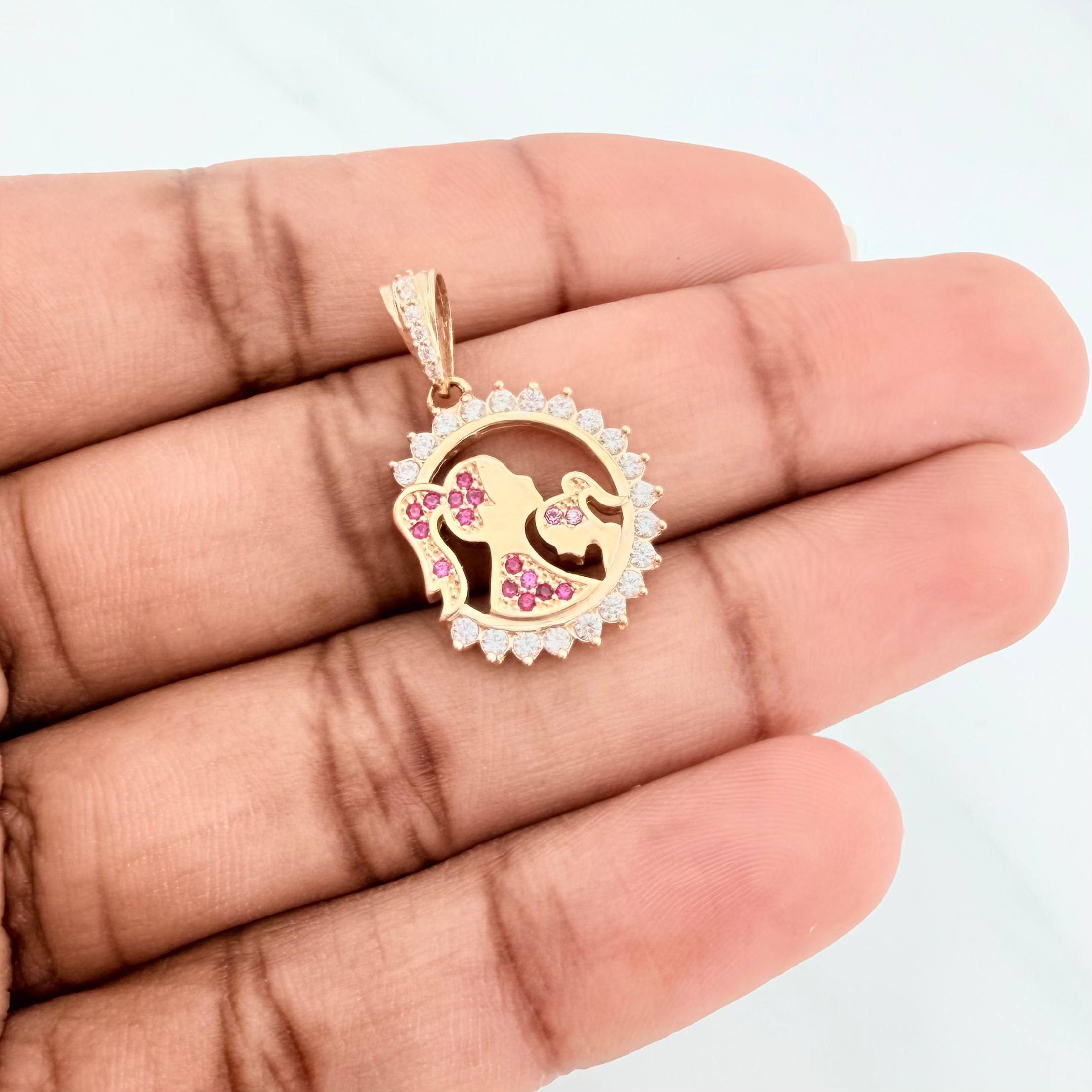 Pendant Medal Mother And Daughter 3.25 g / 1 in Yellow Gold 18K
