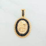 Pendant Saint Michael the Archangel 2.85 g / 1 in Two-Tone Black Yellow Gold 18K