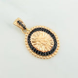 Pendant Saint Michael the Archangel 2.85 g / 1 in Two-Tone Black Yellow Gold 18K