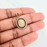 Pendant Saint Michael the Archangel 2.85 g / 1 in Two-Tone Black Yellow Gold 18K