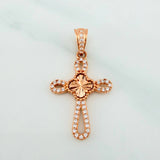 Dije Cruz Trebol 1.85 g / 1 1/4 in Oro Rosa 18K