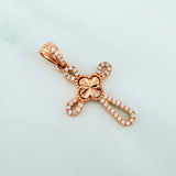 Dije Cruz Trebol 1.85 g / 1 1/4 in Oro Rosa 18K