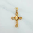 Pendant Cross Clover Flowers 1.95 g / 1 1/4 in Yellow Gold 18K