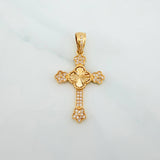 Clover Cross Pendant Flowers 3.25 g / 1 1/2 in 18K Yellow Gold