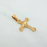 Clover Cross Pendant Flowers 3.25 g / 1 1/2 in 18K Yellow Gold