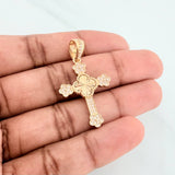 Clover Cross Pendant Flowers 3.25 g / 1 1/2 in 18K Yellow Gold