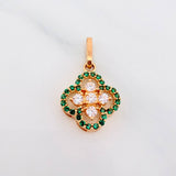 Dije Trebol Doble 1.4 g / 3/4 in Oro Amarillo 18K