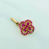 Double Clover Pendant 1.45 g / 3/4 in 18K Yellow Gold