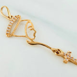 Dije Virgen Maria Cruz 0.8 g / 1 1/2 in Oro Amarillo 18K