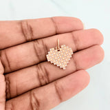 Pendant Grid Heart 2 g / 3/4 in 18K Rose Gold
