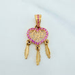 Dreamcatcher Heart Pendant 1.65 g / 1 in 18K Yellow Gold