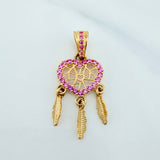 Dreamcatcher Heart Pendant 1.65 g / 1 in 18K Yellow Gold