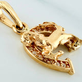 Pendant Horseshoe Horse 1.75 g / 3/4 in 18K Yellow Gold