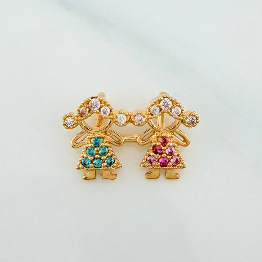 Dije Silueta Niñas 1.2 g / 1/2 in Oro Amarillo 18K