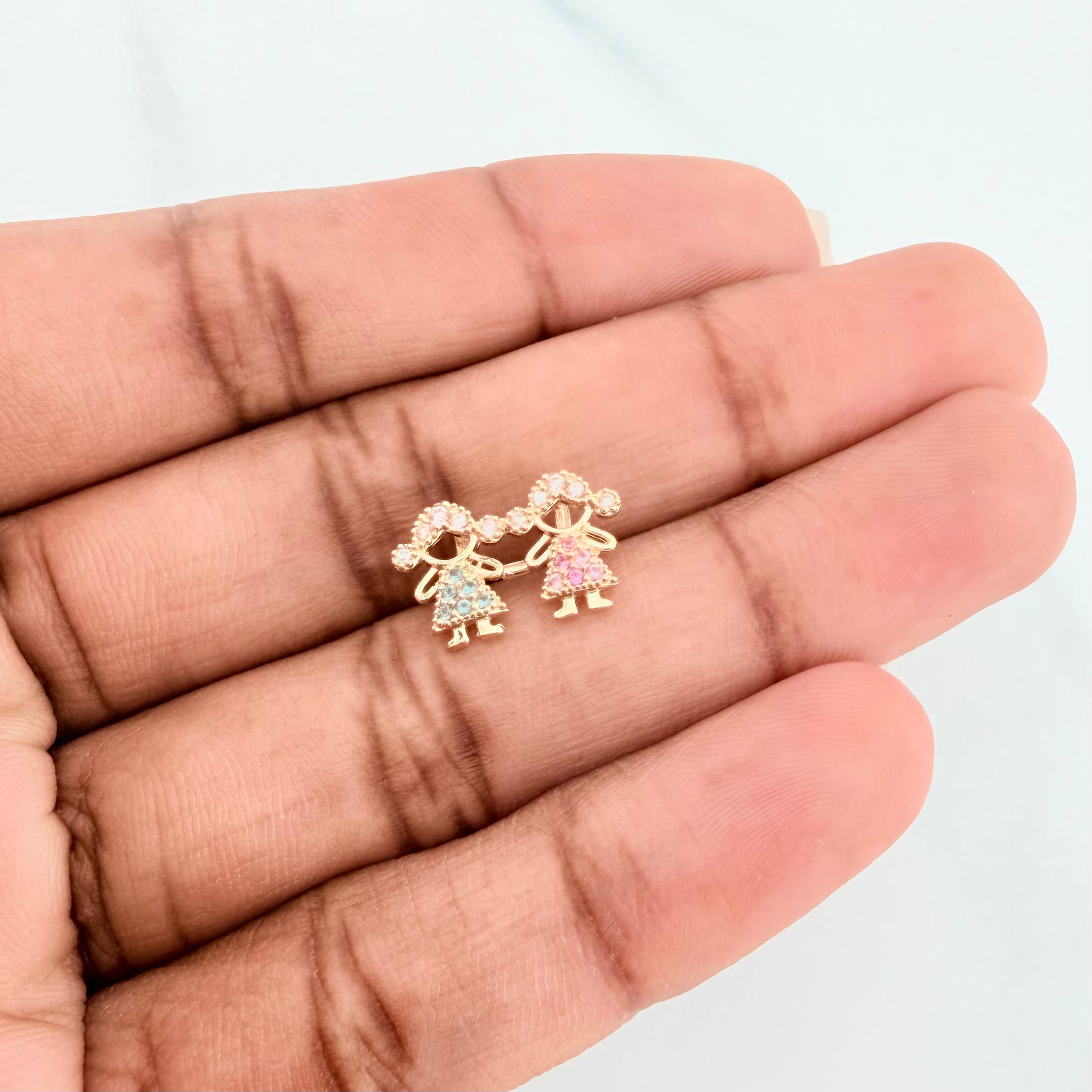 Dije Silueta Niñas 1.2 g / 1/2 in Oro Amarillo 18K